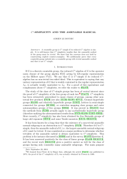 C -SIMPLICITY AND THE AMENABLE RADICAL 1. Introduction If G