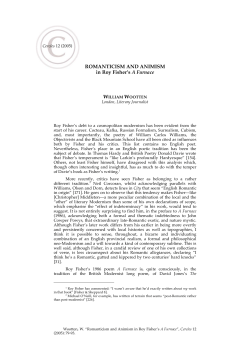 ROMANTICISM AND ANIMISM in Roy Fisher`s A Furnace
