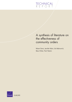 A synthesis of literature on the effectiveness community orders