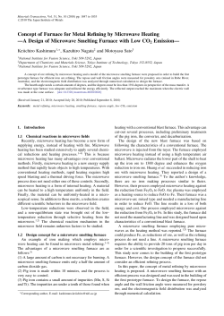 Concept of Furnace for Metal Refining by Microwave Heating --