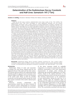 Determination of the Radioisotope Decay Constants and Half