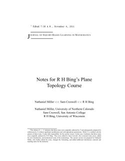 Notes for RH Bing`s Plane Topology Course