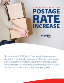 2012 Postage Rate Increase