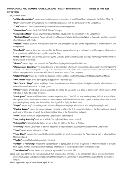 Suffolk Girls And Womens League Rules 2016-17