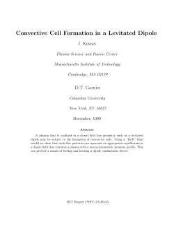 Convective Cell Formation in a Levitated Dipole - PSFC
