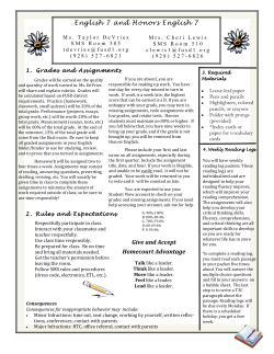 Give and Accept Homecourt Advantage English 7 and Honors