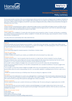 Contents Insurance Policy Summary