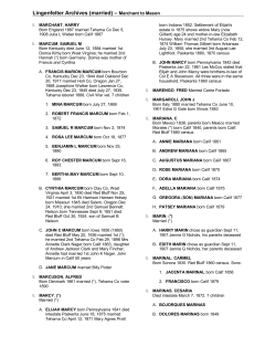 Lingenfelter Archives (married) &ndash; Marchant to Mason
