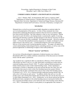 Understanding Postpartum Anestrus and Puberty