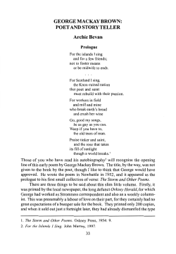 george mackay brown: poet and storyteller