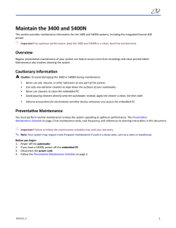 Maintenance Guide 5410N 5400N and 3410 3400