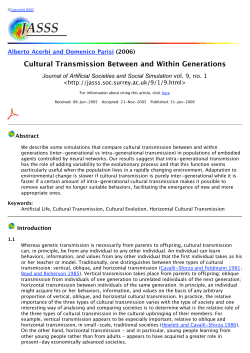 Cultural Transmission Between and Within Generations