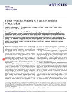 Direct ribosomal binding by a cellular inhibitor of translation.