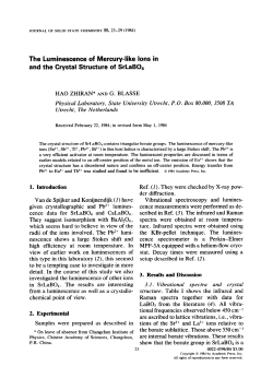 The Luminescence of Mercury-like Ions in and the Crystal Structure