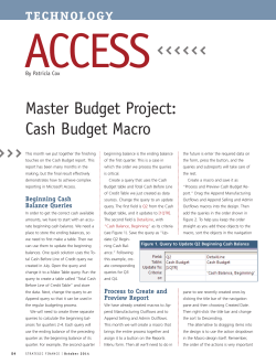 Master Budget Project: Cash Budget Macro