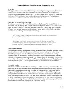 Testimony - National Guard Readiness and Responsiveness
