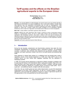 Tariff quotas and the effects on the Brazilian