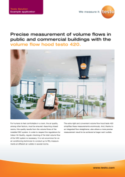 Precise measurement of volume flows in public and commercial