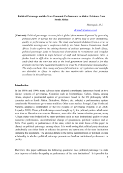 Political Patronage and the State Economic Performance in Africa