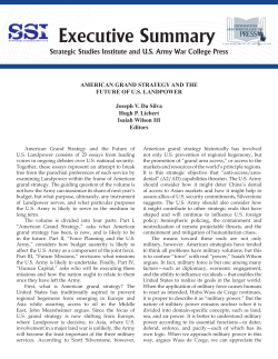 Executive Summary - Strategic Studies Institute