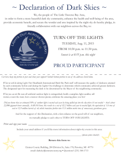 Declaration of Dark Skies - Headlands International Dark Sky Park