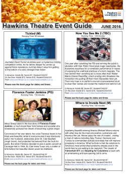 Hawkins Theatre Event Guide JUNE 2016