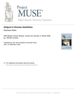 Ishiguro`s Inhuman Aesthetics