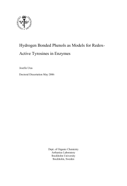 Hydrogen Bonded Phenols as Models for Redox- Active