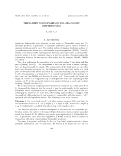 THICK-THIN DECOMPOSITION FOR QUADRATIC DIFFERENTIALS
