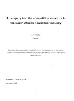 An enquirymto-the competition structure in the South African
