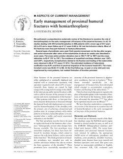 Early management of proximal humeral fractures