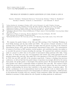 The Role of Gender in Asking Questions at Cool Stars 18 and 19