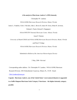 A Re-analysis of Hurricane Andrew`s (1992) Intensity Christopher W