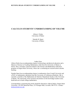 calculus students` understanding of volume