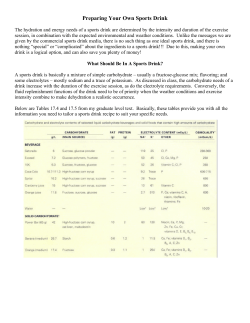 Preparing Your Own Sports Drink