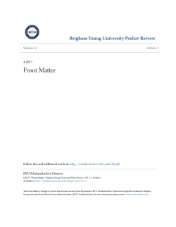 Front Matter - BYU ScholarsArchive