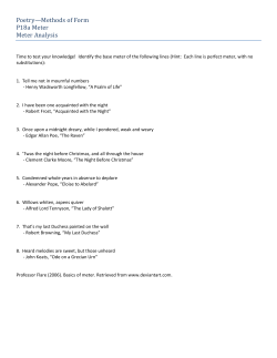Poetry&mdash;Methods of Form P18a Meter Meter Analysis