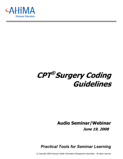 CPT Surgery Coding Guidelines