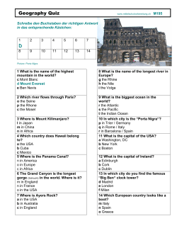 Geography Quiz D - Mittelschulvorbereitung Englisch