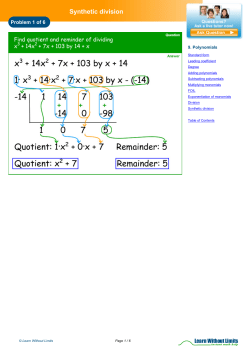 Synthetic division