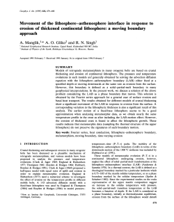 Movement of the lithosphere-asthenosphere interface in response to