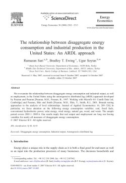 The relationship between disaggregate energy consumption and