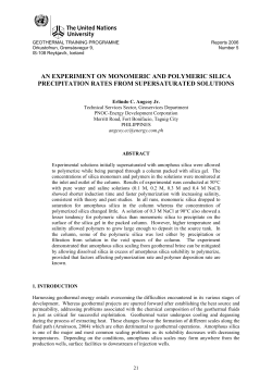 an experiment on monomeric and polymeric silica