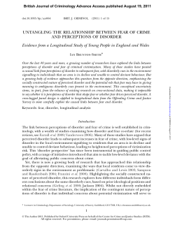 UNTANGLING THE RELATIONSHIP BETWEEN FEAR OF CRIME