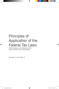 Principles of Application of the Federal Tax Laws