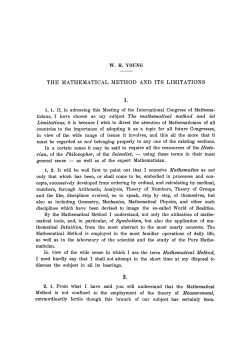 the mathematical method and its limitations