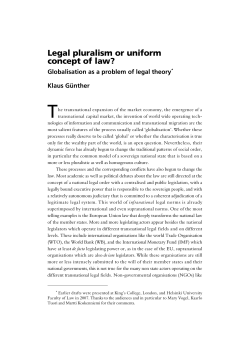 Legal pluralism or uniform concept of law?