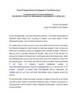 Court Of Appeal Review And Appeals In The District Court