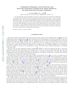 Composition Dependence of the Structure and Electronic Properties