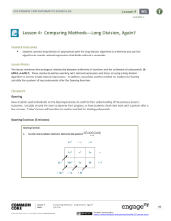 Lesson 4: Comparing Methods&mdash;Long Division, Again?